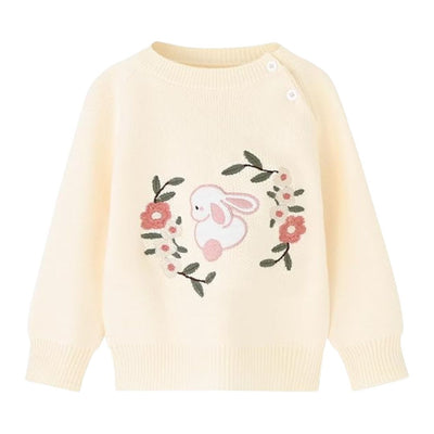 Arilas Cream Knit Baby Sweater with Bunny