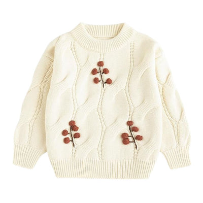 Arilas Cozy Baby Sweater with Floral Design