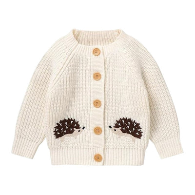 Arilas Infant Girl Cozy Knit Hedgehog Cardigan