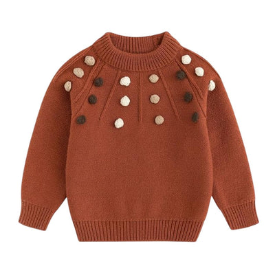 Arilas Warm Toddler Sweater with Pom Detai